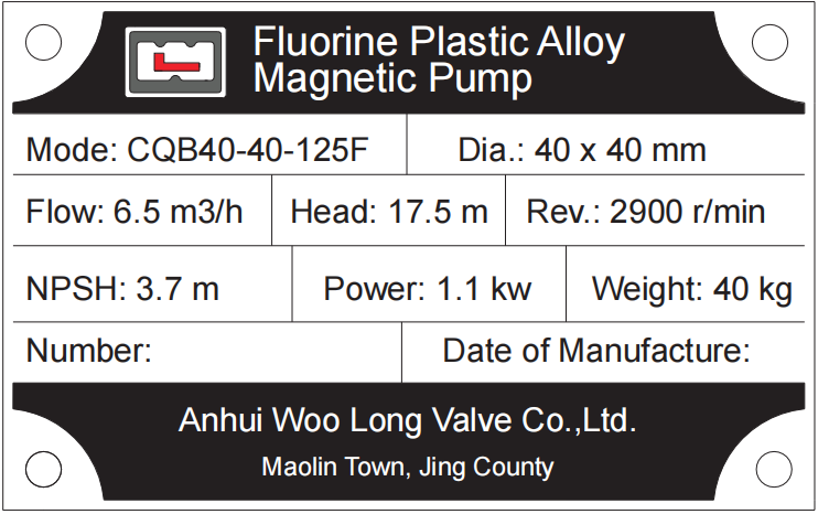 Fluorine Plastic Alloy Magnetic Pump